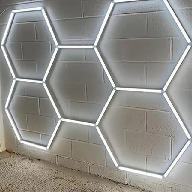 Supplier photo of 5 Hexagon Hex LED Lighting Car Detail Home Garage Workshop Retail Honeycomb 220V