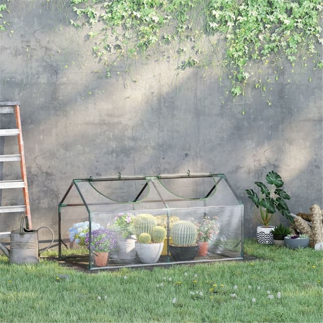 Supplier photo of 4' x 2' x 2' Portable Mini Greenhouse, Clear PVC Cover with Roll-up Zippered Windows for Indoor & Outdoor Garden