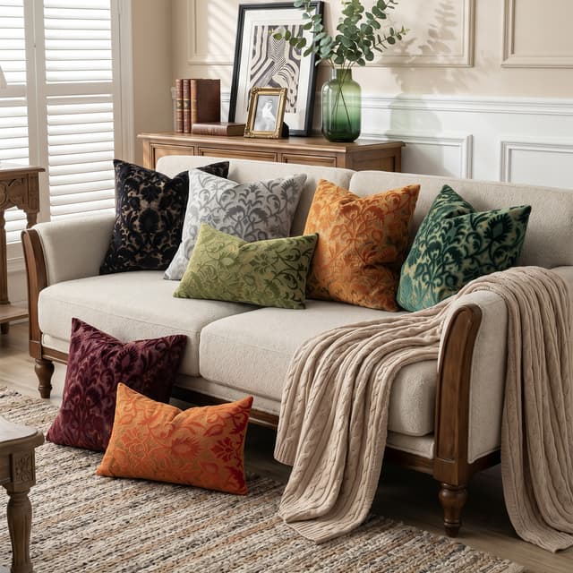 Supplier photo of Cut Pile Luxury Sofa Cushion Cover - Soft Plush Decorative Throw Pillow Case for Living Room Home Decor
