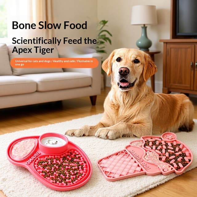 Supplier photo of Dog Slow-feeding Suction Cup Mat Dog Licking Bowl